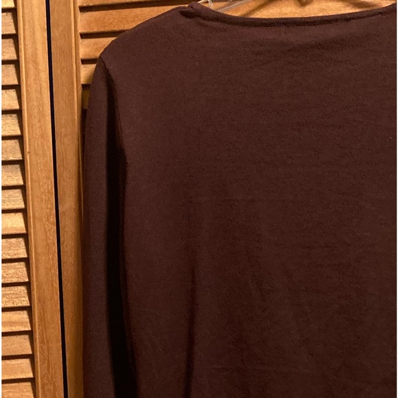 Twiga Brown V-Neck Cardigan with Ties on the Sleeves - Picture 13 of 14